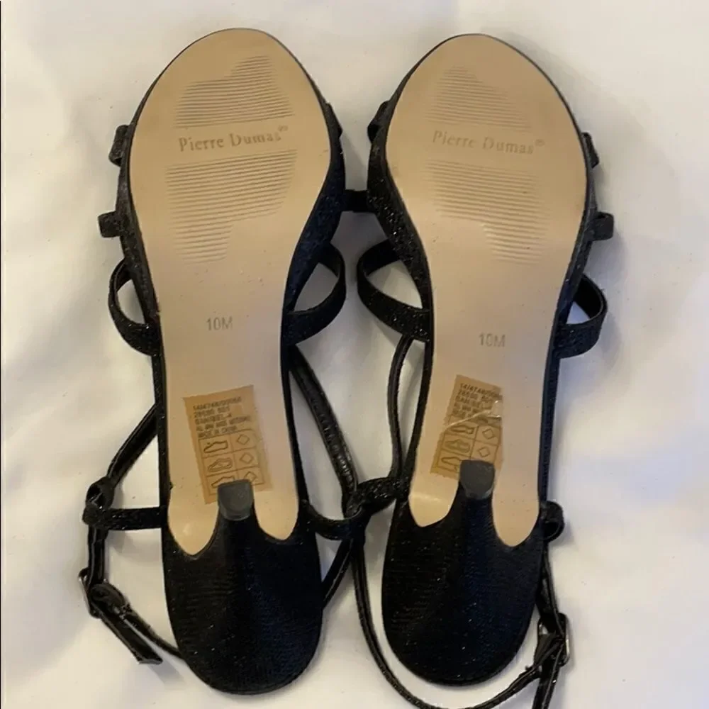 PIERRE DUMAS SHIMMERY STRAPPY SANDALS.  NEW
